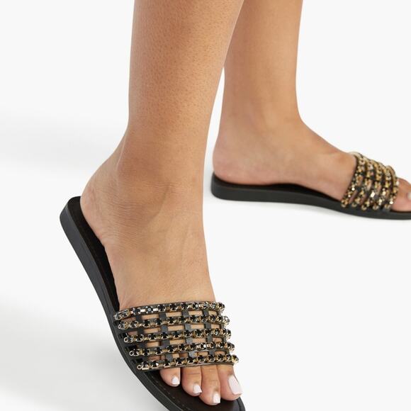 Stella embellished black/gold sandal size 9.5 - Picture 4 of 5